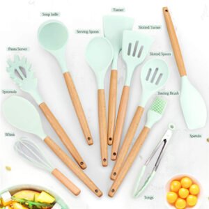 Premium 11-Piece Silicone & Wood Kitchen Utensil Set